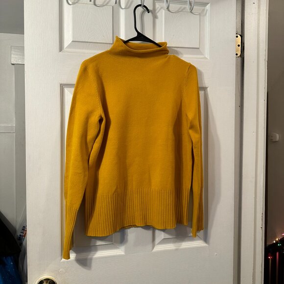 Women's French Connection Mustard Yellow Roll Neck Jumper/Sweater. Size M. NWT. - Picture 1 of 8